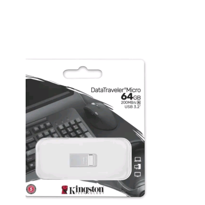 Флэш память USB 64GB Kingston DATATRAVELER MICRO DTMC3G2/64GB USB3.0 СЕРЕБРИСТЫЙ DTMC3G2/64GB от магазина Zakaz43