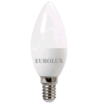 Лампочки Лампа светодиодная LL-E-C37-7W-230-2,7K-E14 (свеча, 7Вт, тепл., Е14) Eurolux 76/2/7 — фото, цена, купить