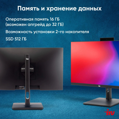 Моноблоки IRU 23ID 23.8" Full HD i7 1255U (1.7) 16Gb SSD512Gb Iris Xe CR Windows 11 Pro GbitEth WiFi (1994784) 1994784 от магазина Zakaz43