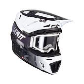 Leatt Moto 8.5 Helmet Kit (Black/White, XL, 2024 (1024060104)) Мотошлем