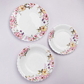 Сервиз столовый 18пр  SD18-155 SILVIA  опаловое стекло