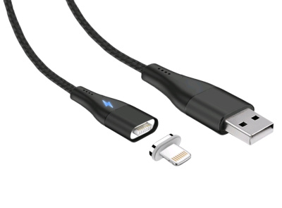 Кабель USB USB  2.0  AM/Lightning 1м Jet.A JA-DC49 Magnet QC 3A Black JA-DC49 1m Black от магазина Zakaz43