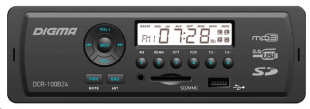 Digma DCR-110B24 1DIN 4x45Вт автомагнитола CD-MP3