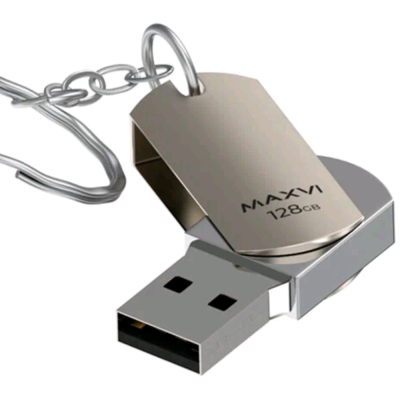 Флэш память USB 128GB Maxvi MR metallic silver (FD128GBUSB20C10MR) 4546 от магазина Zakaz43