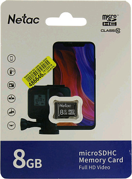 Карты памяти micro SDHC 8Gb Class10 Netac P500 NT02P500STN-008G-S — фото, цена, купить