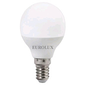 Лампочки Лампа светодиодная LL-E-G45-7W-230-2,7K-E14 (шар, 7Вт, тепл., Е14) Eurolux — фото, цена, купить