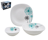 Сервиз столовый Сервиз столовый 18пр Одуванчики (стеклокерамика) квадратные тарелки 18PC LFP 7007 — фото, цена, купить