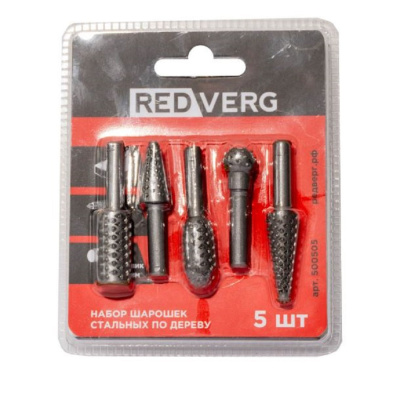 Шарошки Набор шарошек стальных REDVERG по дереву (5 шт) (500505) 500505 от магазина Zakaz43