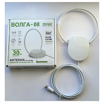 Телевизионные антенны Антенна комнатная DIVISAT DVB-08 "Волга" Активная (80) (арт.08-4588) — фото, цена, купить