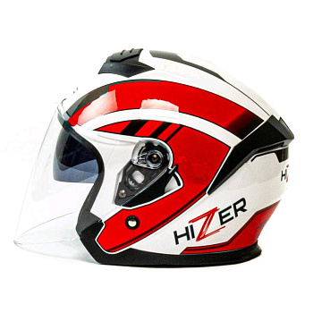 Мотошлемы HIZER J222 #1 (L) white/red (2 визора) — фото, цена, купить