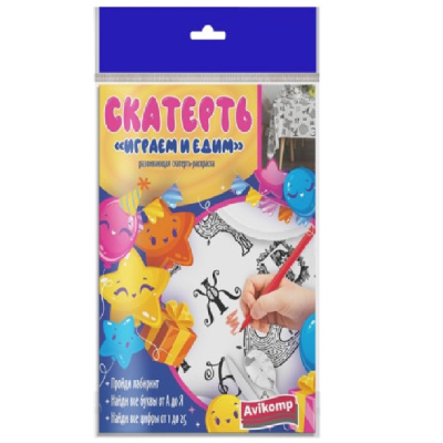 Кухонные принадлежности Скатерть-раскраска одноразовая 110х150см Играем и едим ПСД Авикомп 1 от магазина Zakaz43