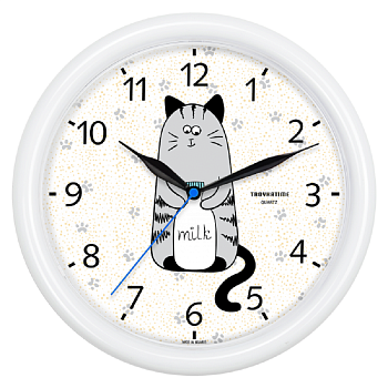 Интерьерные часы Часы TROYKATIME круг котик 21210252 — фото, цена, купить