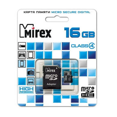 Карты памяти micro SDHC 16Gb Class4 MIREX + adapter (13613-ADTMSD16) 13613-ADTMSD16 от магазина Zakaz43