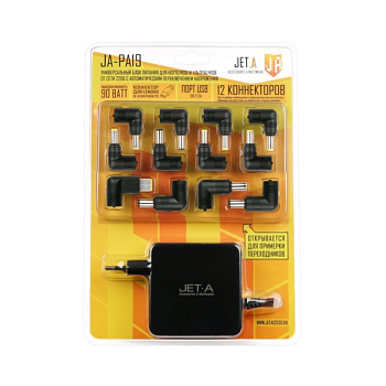 Адаптер для ноутбука Jet.A JA-PA19 Универсальный блок питания для ноутбуков 90Вт от сети 220В (автомат, порт USB) — фото, цена, купить
