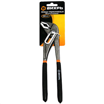 Клещи, щипцы Клещи переставные,250 мм.,обливные рукоятки Вихрь — фото, цена, купить