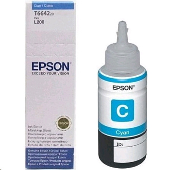 Чернила Epson Original T6642 C13T664298 Cyan для L100 70ml — фото, цена, купить