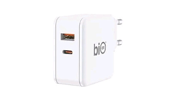 Адаптер для телефона Bion GaN, USB-A + USB-C, PowerDelivery, 65 Вт, белый [BXP-GAN-PD-AC-65W] — фото, цена, купить