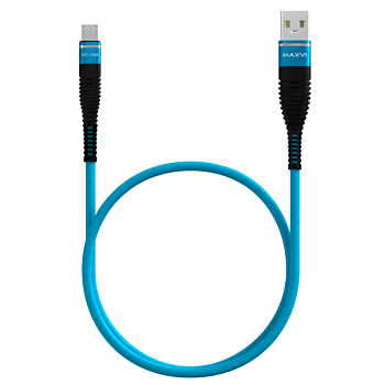 Кабель USB USB  2.0  AM/Micro 1м Maxvi MC-05M blue — фото, цена, купить