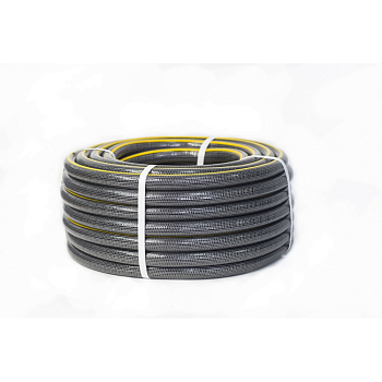 Шланги поливочные Шланг ПВХ армированный 3-х слойный 18х24мм (3/4") GARNET GREY с желтой полосой 25м — фото, цена, купить