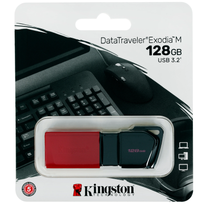 Флэш память USB 128GB Kingston DataTraveler Exodia M DTXM/128GB USB3.2 черный/красный DTXM/128GB от магазина Zakaz43