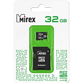 Карты памяти micro SDHC 32GB Class 10 Mirex + adapter (13613-AD10SD32) — фото, цена, купить