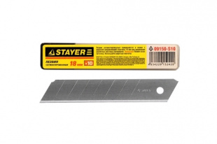 Лезвие для ножа 18мм, 10шт. "Standart" (Stayer) # 09150-S10 Лезвия для ножа сменные