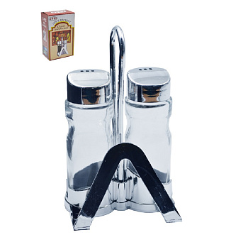 Наборы для специй Набор для специй 2пр 360MI-21-3 на подставке с салфетницей 80565										 — фото, цена, купить