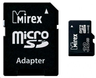 micro SDHC 32GB Class 10 MIREX + adapter (13613-AD10SD32) Флеш карта
