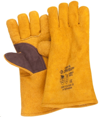 Краги сварочные Термостойкие краги ЗУБР для сварки и тяжелых механических работ, утепленные, спилковые, 350мм  от магазина Zakaz43