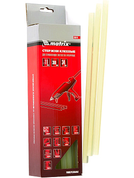 Пистолеты клеевые Стержни клеевые, 11 мм,  L-300 мм, прозрачный// MATRIX 930741 — фото, цена, купить