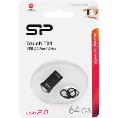 Флэш память USB 64GB Silicon Power Touch T01 SP064GBUF2T01V1K USB2.0 черный/серебристый SP064GBUF2T01V1K от магазина Zakaz43