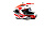 HIZER J6802 #5 (L) white/red (2 визора) Мотошлем