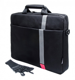 PC PET PCP-1001RD 15.6" Polyester HQ Classic Toplader Front compartment Red Patch Черный Сумка для ноутбука