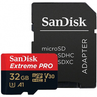 micro SDHC 32Gb Sandisk Extreme Pro  + SD Adapter + Rescue Pro Deluxe (SDSQXCG-032G-GN6MA) Флеш карта