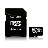 Карты памяти micro SDXC 64Gb Class10 Silicon Power SP064GBSTXBV1V20SP Elite + adapter — фото, цена, купить