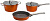 GALAXY GL 9515 ОРАНЖЕВЫЙ Набор посуды 5пр с крышками: кастрюля 4,6л, ковш 2,7л, сковорода 24см