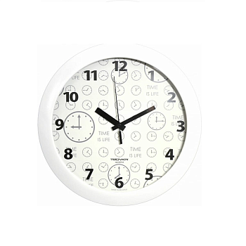 Интерьерные часы Часы TROYKATIME 29см круг пластик стекло белый корпус с рисунком 11110116 — фото, цена, купить