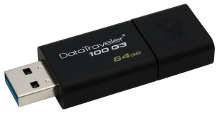64Gb Kingston DataTraveler 100 G3 DT100G3/64GB USB3.0 черный Флеш карта