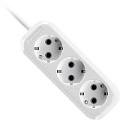 Сетевые фильтры Defender R330 16 А, 3 м, 3 розетки, заземление, белый — фото, цена, купить