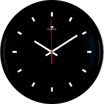 Интерьерные часы Рубин круг пластик 30*30 Классика, черный 6026B — фото, цена, купить