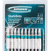 Биты Набор бит SL5,0х50, сталь S2, 10шт.// Gross 11325 — фото, цена, купить