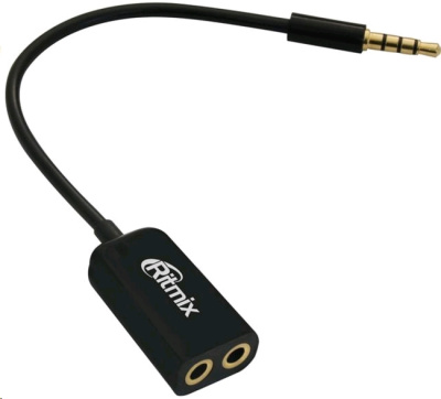 Видеокабели и переходники Переходник (3.5mm Jack M - 2x3.5mm Jack F) 0.15м Ritmix RAS-150  от магазина Zakaz43