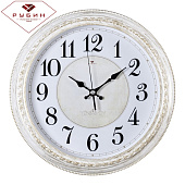 Интерьерные часы Часы настен.круг пластик d28,5 Классика корпус белый с золотом 2950-107 — фото, цена, купить