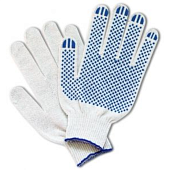 Перчатки Перчатки х/б ЭКОНОМ 5 нитка 10 кл ТОЧКА с ПВХ белые [10/300] 45 гр — фото, цена, купить