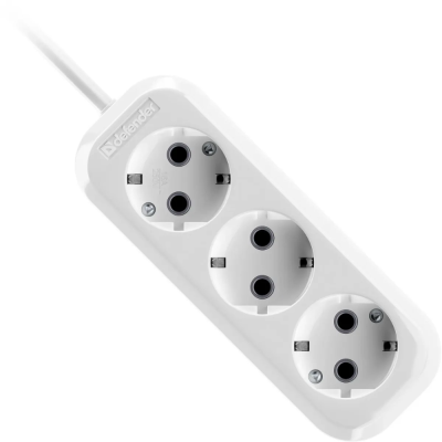 Сетевые фильтры Defender R330 16 А, 2 м, 3 розетки, заземление, белый 99371 от магазина Zakaz43