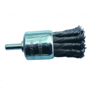 Щетка-крацовка концевая со шпилькой для дрели, крученая проволока, 17 мм (Hobbi) (шт.) 45-2-502 Оснастка для электроинструмента