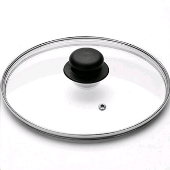 Крышка стекл 18 см с пароотводом (толщина 4 мм)