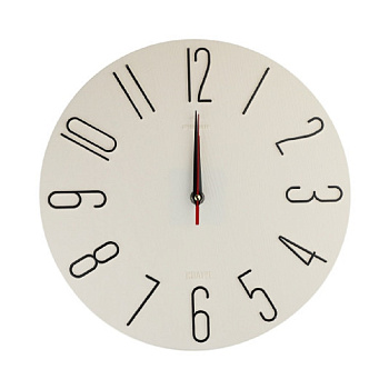 Интерьерные часы Рубин круг пластик d30 Классика корпус белый+чёрный 3010-001 — фото, цена, купить