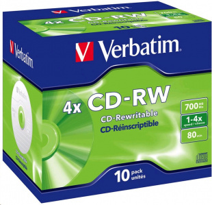 CD-RW Verbatim 700Mb 2x-4x DataLife+ (10шт) 43123 диск