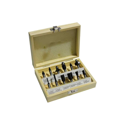 Фрезы Набор фрез ВАРЯГ НФ-8 (12 предметов, хвостовик 8 мм, деревянная коробка) 01984 от магазина Zakaz43